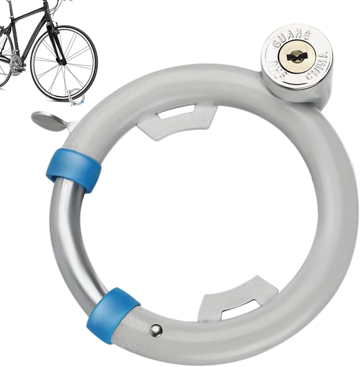 antifurto-bici-689rns-1.jpg Lucchetto per bici resistente, catena di sicurezza per scooter, strumento di bloccaggio antifurto rotondo con chiave, forniture di sicurezza protettiv - immagine 1