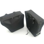 COPPIA BORSE BORSA TELA NERA NERO PER TUTTI I MODELLI DI BICI UOMO DONNA CON PORTA PACCHI PORTAPACCHI POSTERIORE UNIVERSALI