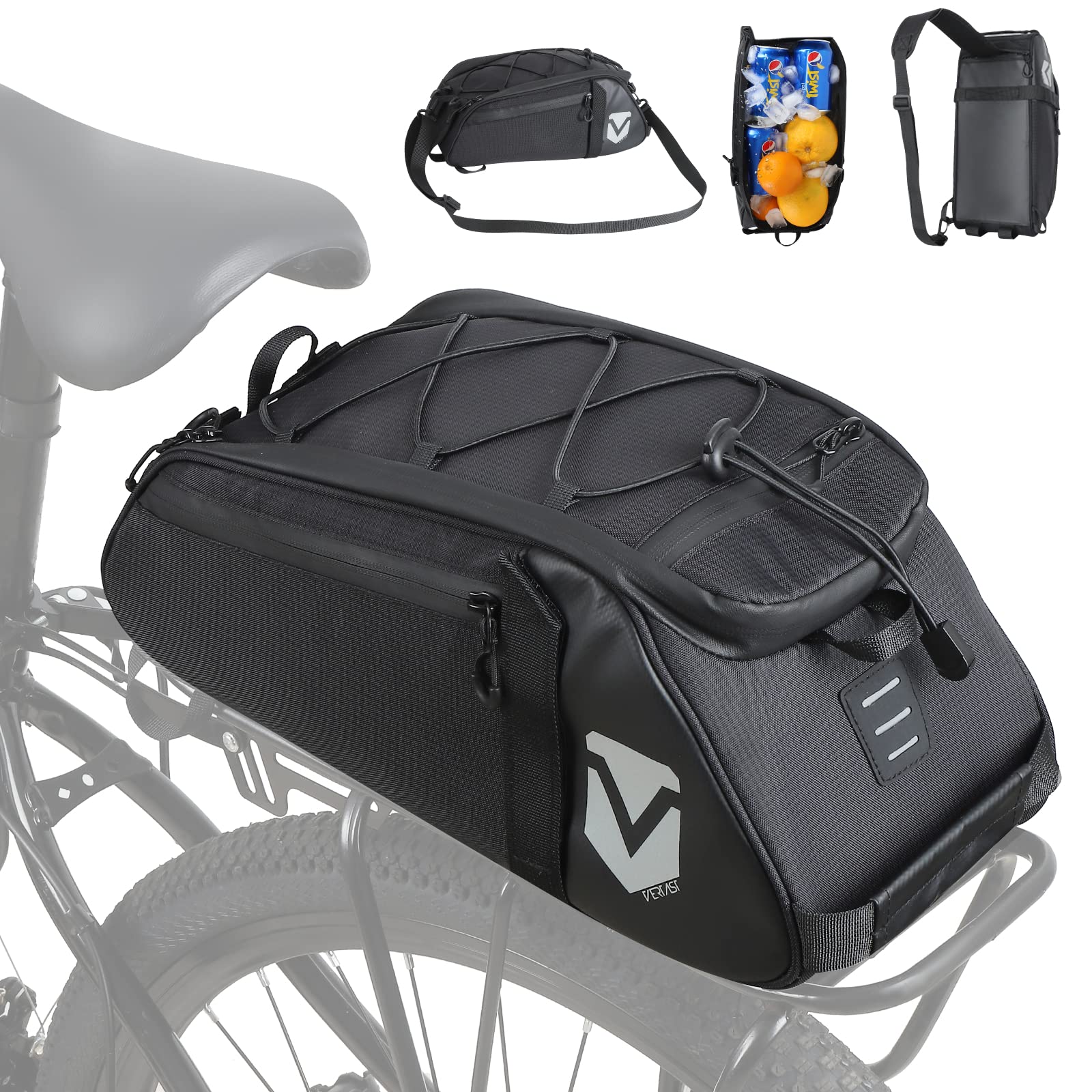 borse-per-bicicletta-913eyb-1.jpg VERTAST Borsa Posteriore Bici, Borse a Tracolla zaino Cooler Trunk Isolata Pacchetto Portapacchi, multifunzione Bagagli per MTB Bici da Strada Borsa per sedile posteriore, Borsa isolata, Nero : Amazon.it: Sport e tempo - immagine 1