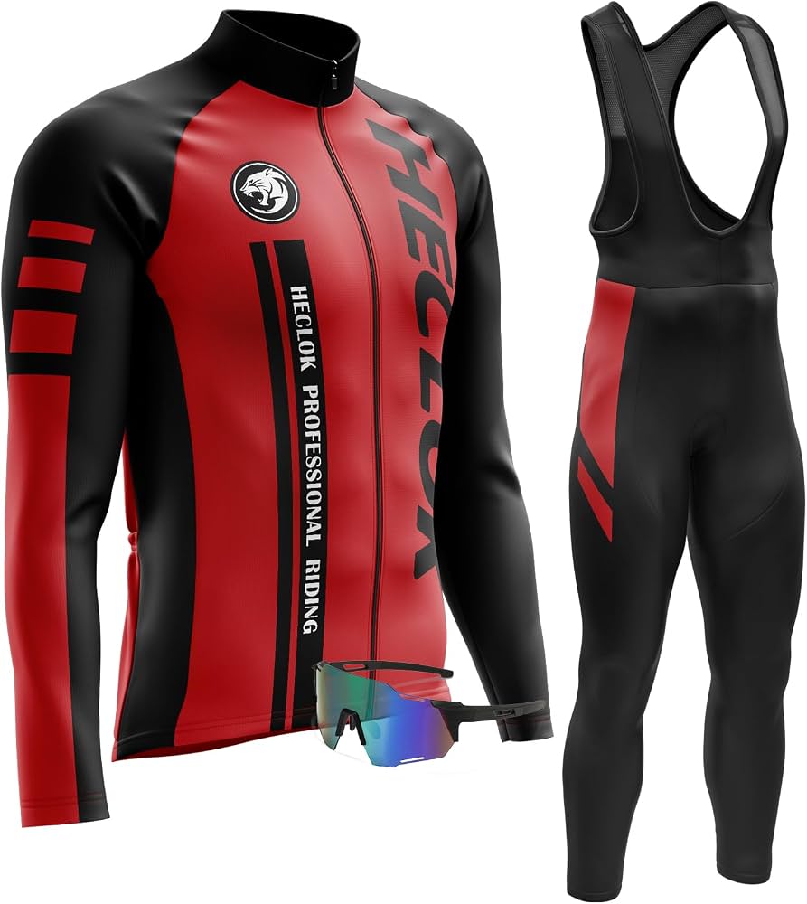 divise-ciclismo-806csm-1.jpg Uomo Ciclismo Autunnale Complet Abbigliamento Ciclismo Set Manica Lunghi Tuta Ciclismo+Pantaloni Ciclismo con 9D Imbottitura in Gel+Occhiali Antivento da Ciclismo (TYP 7,XL) : Amazon.it: Moda - immagine 1