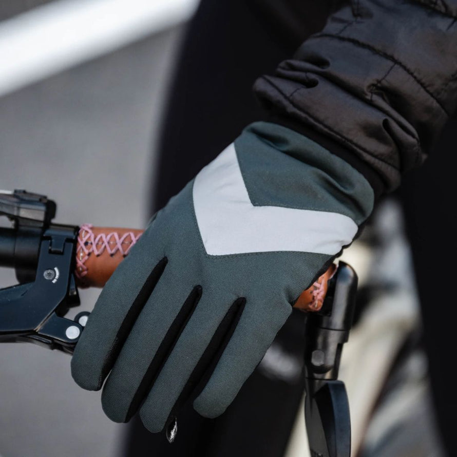 guanti-bici-invernali-662fzp-1.jpg Gants vélo hive Rainette réfléchissants et imperméables Verde / XS - immagine 1