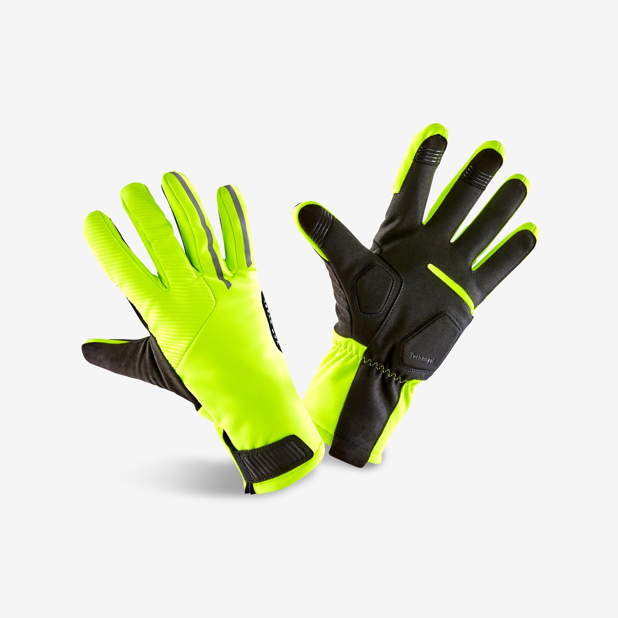 guanti-ciclismo-invernali-741iux-1.jpg Guanti invernali ciclismo EDR WINTER giallo fluo - immagine 1