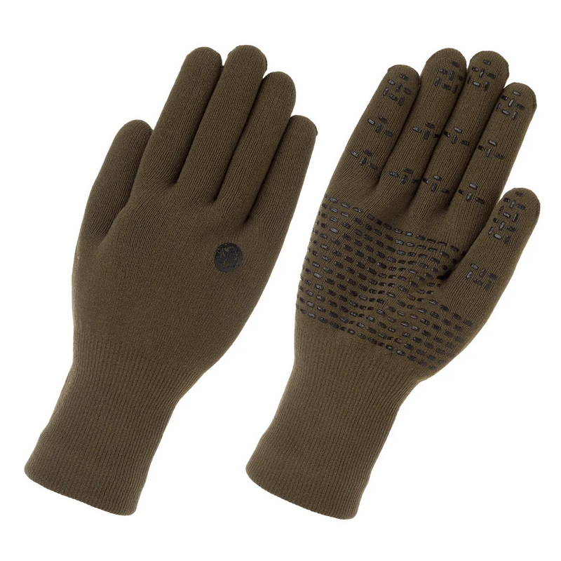 guanti-ciclismo-invernali-810owu.png Guanti invernali ciclismo AGU merino knit waterproof verde militare - immagine 1
