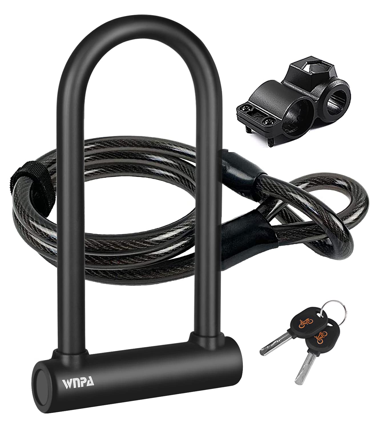 lucchetto-biciclette-040sys-1.jpg Lucchetto a U per bici, lucchetto per bicicletta antitaglio con cavo flessibile da 1,2 m e staffa di montaggio, alta sicurezza per bicicletta, scooter elettrico e moto : Amazon.it: Sport e tempo libero - immagine 1