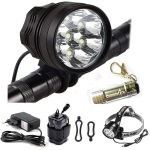 Constefire Luce Bici, Bicicletta Faretto Anteriore A LED, per Bicicletta/MTB, 9000 LM, 7 LED, con Batteria Ricaricabile (Nero) : Amazon.it: Sport e tempo libero
