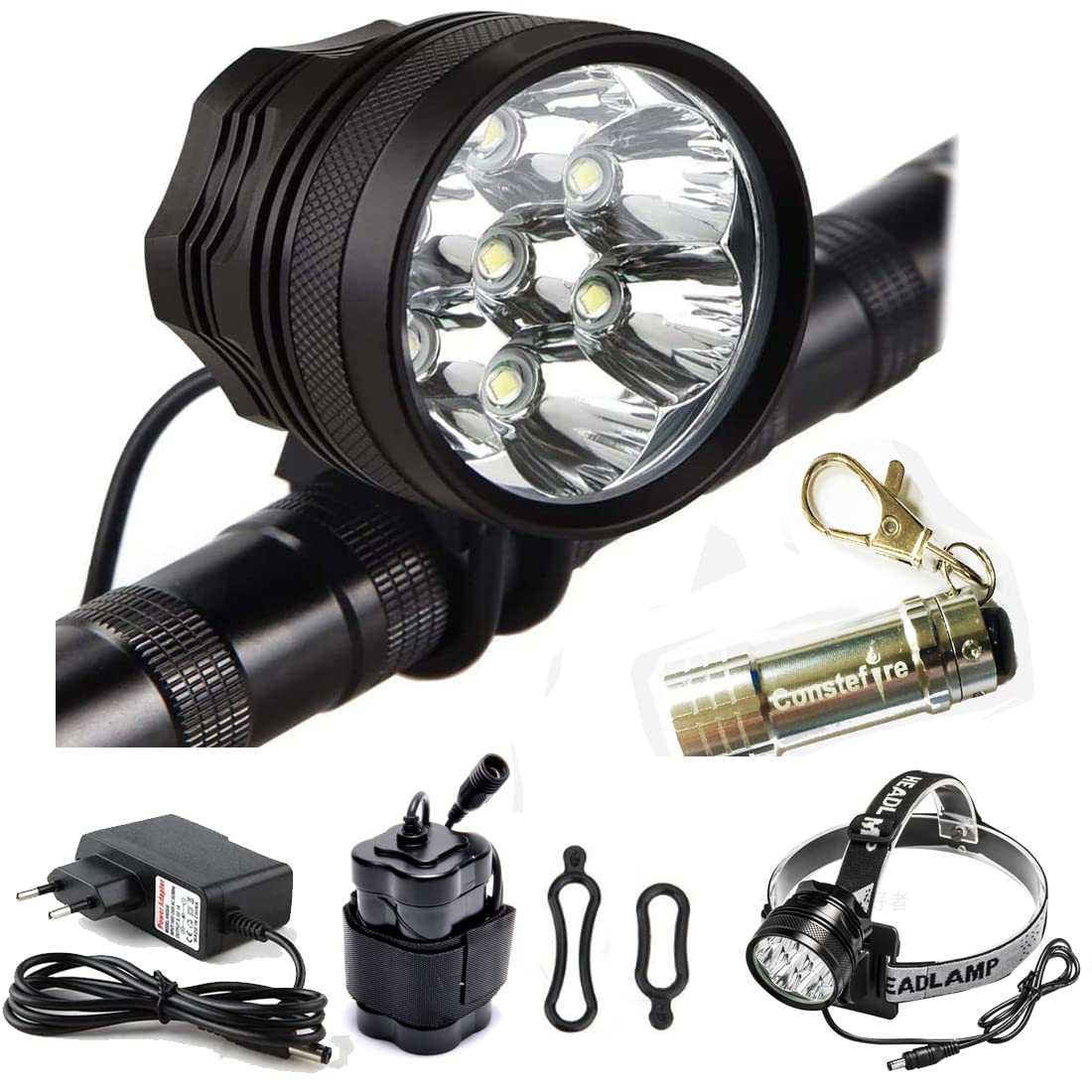 luce-anteriore-per-bici-497ogf-1.jpg Constefire Luce Bici, Bicicletta Faretto Anteriore A LED, per Bicicletta/MTB, 9000 LM, 7 LED, con Batteria Ricaricabile (Nero) : Amazon.it: Sport e tempo libero - immagine 1