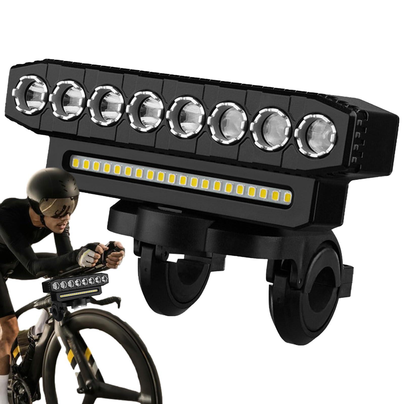 luci-bici-da-corsa-349nea-1.jpg Neamou Luci da Ciclismo, Faro per Bicicletta Set di fari Anteriori e fanali Posteriori a LED Ultra Luminosi per Bici Ricaricabili Tramite USB da 500 Lumen, per Torcia per Bicicletta : - immagine 1