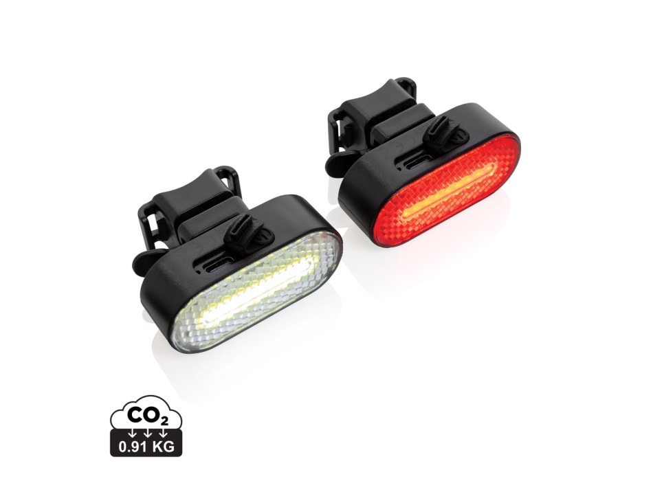 luci-bici-ricaricabili-usb-114tai-1.jpg Set luci USB ricaricabili da bicicletta Lumino in rPlastica Torce e luci led personalizzate FullGadgets.com - immagine 1