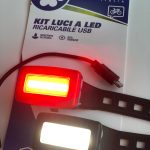 KIT LUCE BUCHEL ANTERIORE POSTERIORE LED RICARICABILE USB BICI BICICLE