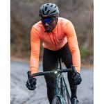 Maglia ciclismo invernale SANTINI maniche lunghe COLORE PURO arancio