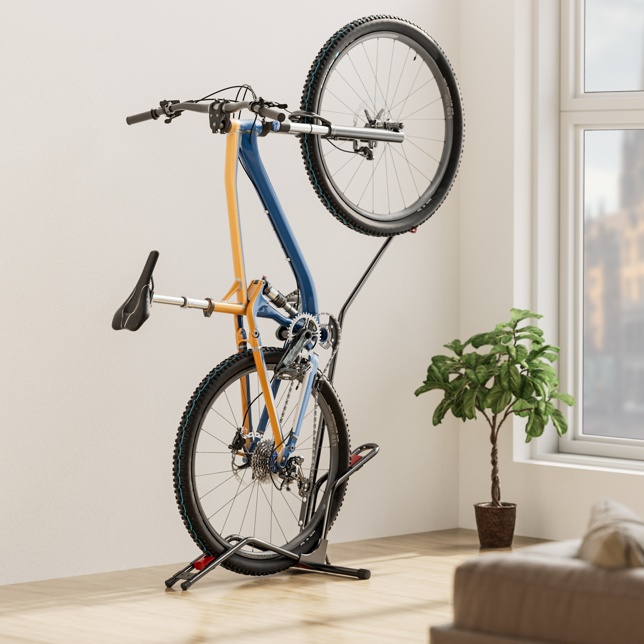 porta-biciclette-973azd-1.jpg Wiltec Portabici verticale autoportante, 53x11x120 cm, per biciclette 24 29" - immagine 1