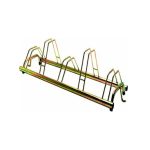 Portabici da Terra per 5 Biciclette, Zincato, 140x42x40cm 1005 G Oro
