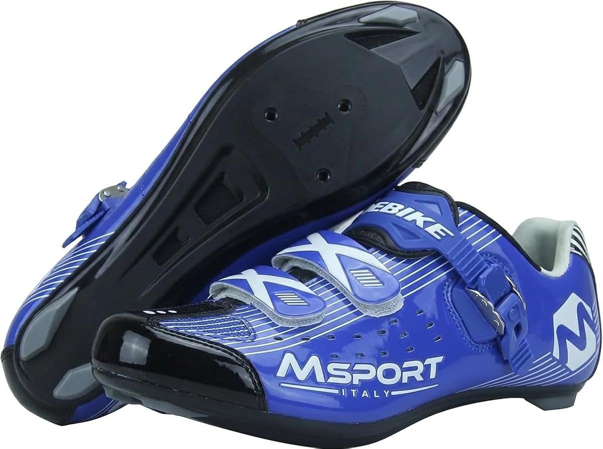 scarpe-spinning-715ujs-1.jpg Scarpe Ciclismo per Bici da Strada Traspirante Scarpe Bici Spinning Uomo/Donna Blu 42 EU : Amazon.it: Moda - immagine 1